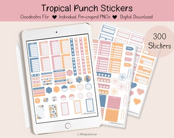 Tropical Punch Digital Stickers,Summer Stickers,Goodnotes,Digital Stickers,Planner Stickers,Instant Download