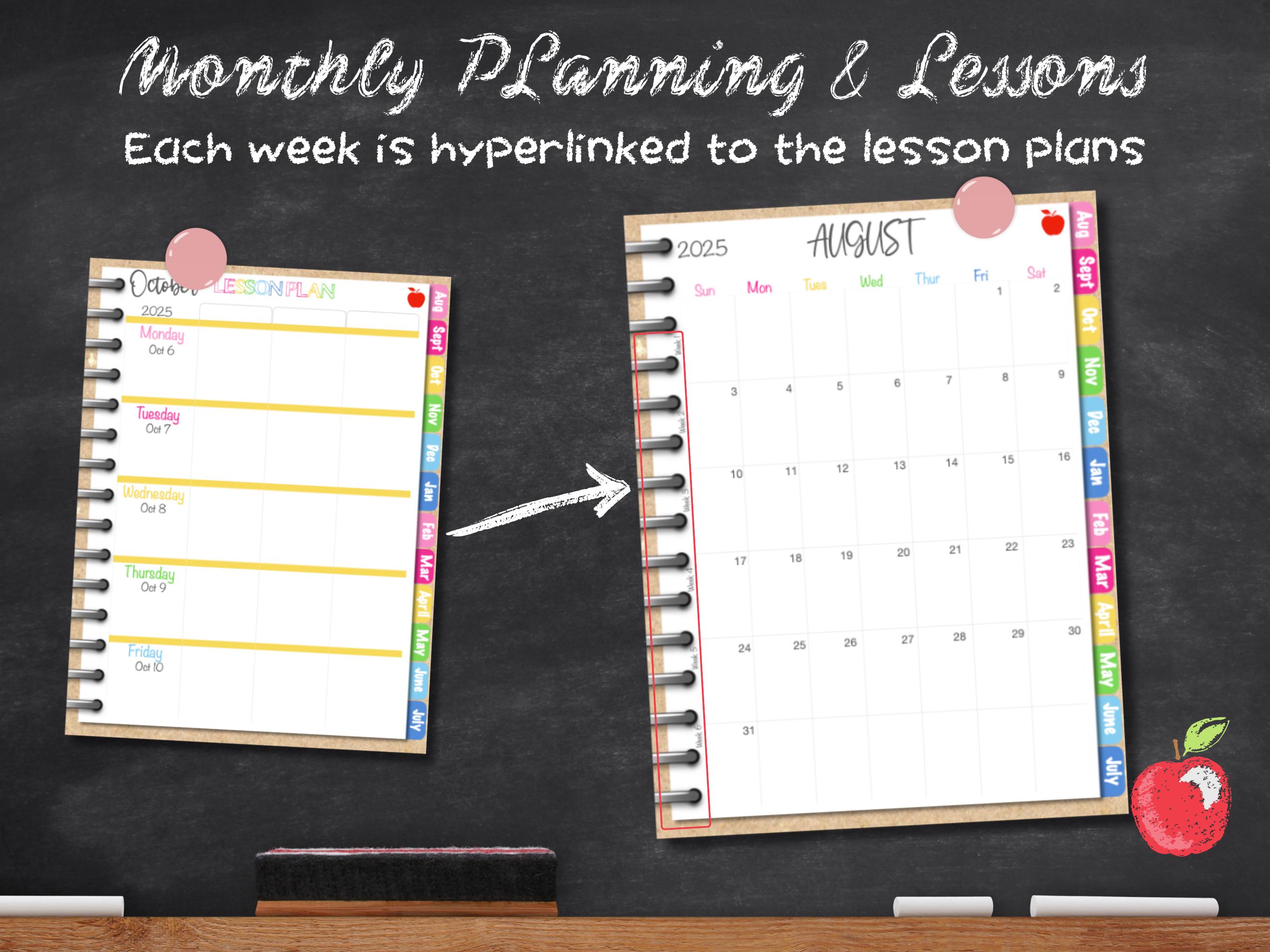 2025-2026 Dated Digital Teacher Planner,goodnotes Planner,hyperlinked ...