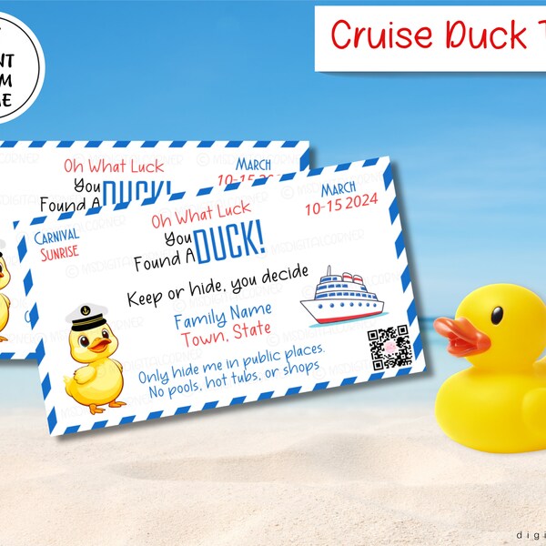 Cruise Duck Tags,Custom Cruise Duck Tags,Tags Personalized,Cruise Ship Rubber Duck Game,Duck Tags