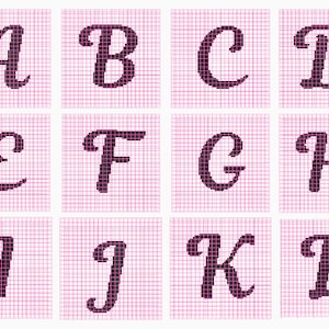 Crochet Letter Pattern,Crochet Letter Chart,Letter Graph,Monogram Pillow, Crochet Throw Pillow,Upper Case Crochet Pattern