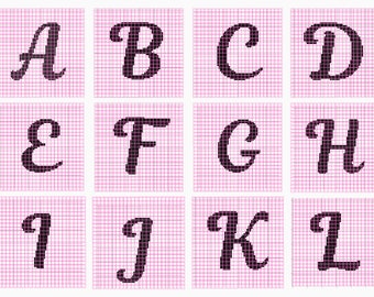 Crochet Letter Pattern,Crochet Letter Chart,Letter Graph,Monogram Pillow, Crochet Throw Pillow,Upper Case Crochet Pattern