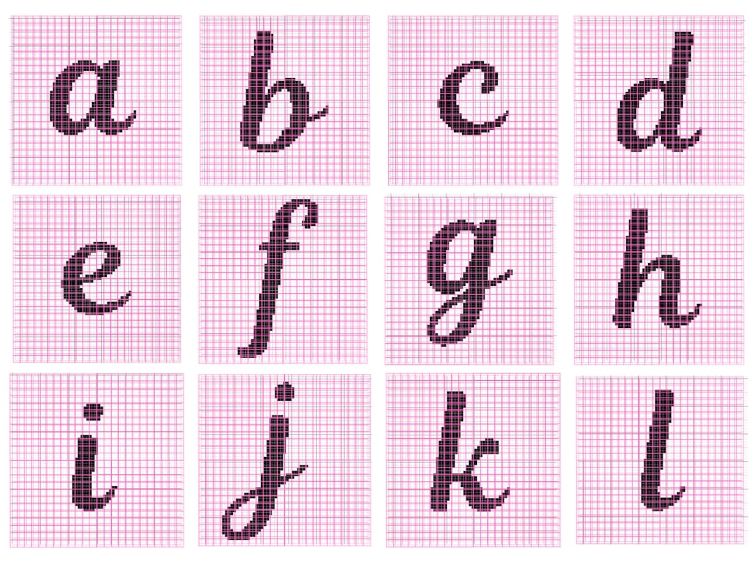 Crochet Letter Pattern crochet Letter Chart letter Graph monogram