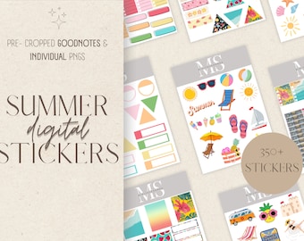 Summer Time Digital Stickers | Goodnotes Stickers | Digital Stickers | PNG | Instant Download | Planner Stickers | Scrapbook Stickers