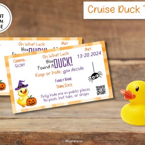 Etiquetas de pato de crucero de Halloween, etiquetas de pato de crucero personalizadas, etiquetas personalizadas, juego de pato de goma de crucero, etiquetas de pato