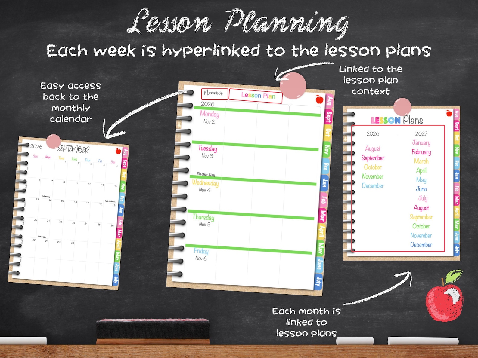 2026-2027 Dated Digital Teacher Planner,goodnotes Planner,hyperlinked ...