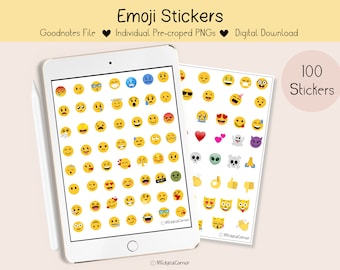 Emoji Digital Stickers,Goodnotes Stickers,Pre-cropped Stickers,PNG Stickers,Scrapbook Stickers,Craft Stickers