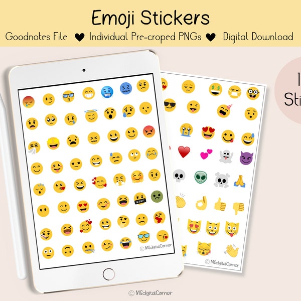 Emoji Digital Stickers,Goodnotes Stickers,Pre-cropped Stickers,PNG Stickers,Scrapbook Stickers,Craft Stickers
