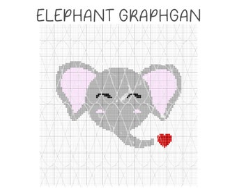 Crochet Elephant Graph,Crochet Gaphghan,Single Crochet,Afghan Pattern