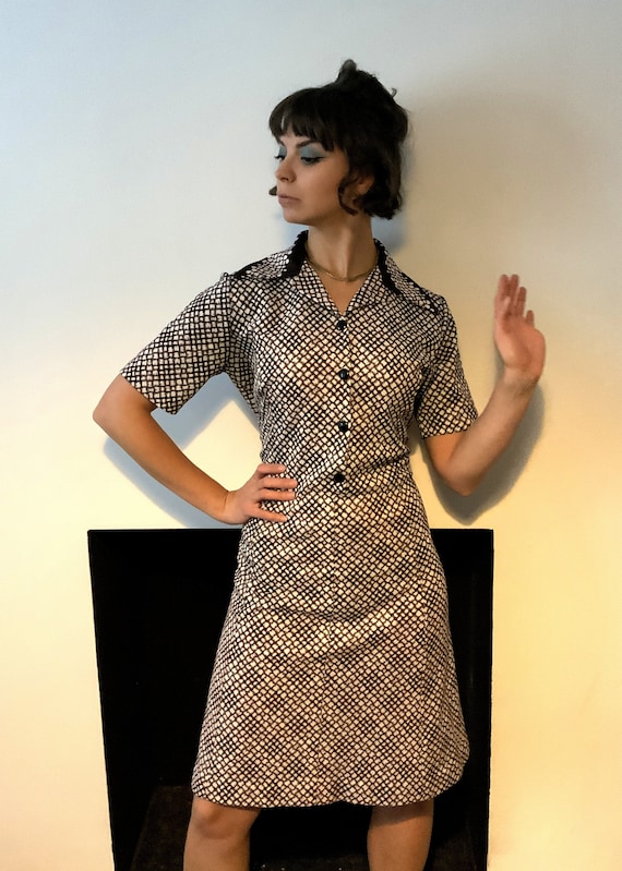 brown and white dress