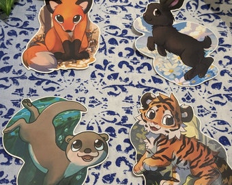 Rabbit Fox Tiger Otter Stickers