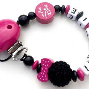 Pacifier chain Minnie Mouse, Little Diva, color: pink, black image 2