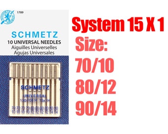 Schmetz Universal Sewing Machine Needles - Multi-Pack of 10, Size 10, 12, 14
