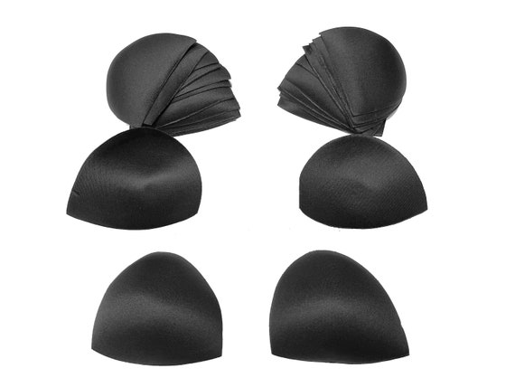 Bra Pads Inserts Round, Black 12 Pairs Pack. Sizes Available: 6, 8, 10, 12  -  Canada