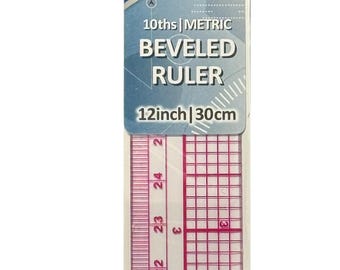 Westcott B-65 Transparent Ruler – 12" / 30cm Beveled Edge Tool
