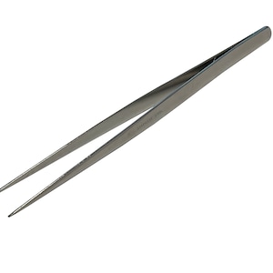 Stainless Steel 6&quot; Deluxe Straight Tweezers, TWE8 Serrated tips ensure a tight grasp, knurled handle helps to keep a steady grip
