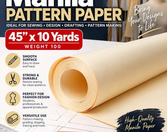 Manila Pattern Paper 45 Inch x 10 Yards for Fashion Design Sewing Drafting Patterns