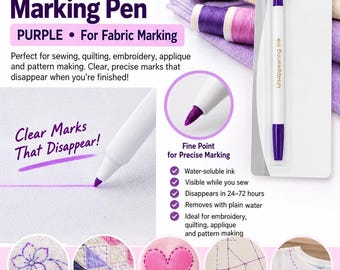 Dritz 677-60 Disappearing Ink Fabric Marking Pen Purple for Sewing, Quilting, Embroidery