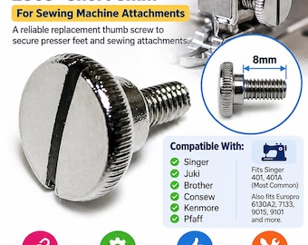 Sewing Machine Thumb Screw 286S 8mm Short for Singer Juki Brother Consew Attachments