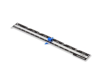 Dritz 620 6-inches Sliding Marker Sewing Gauge, Nickel with Black Printing and Blue Slider