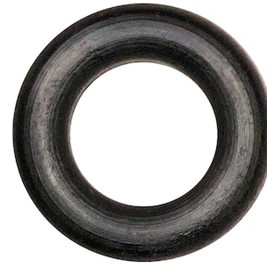 May include: A black rubber O-ring with a circular shape. The ring has a smooth, matte finish and a hollow center. The O-ring is designed for sealing applications.