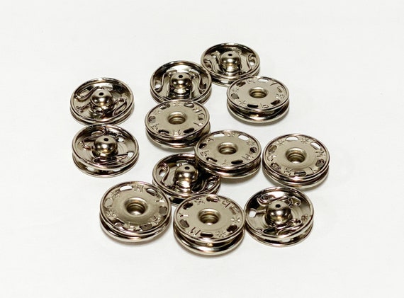 PRYM sew-On Snaps, Size 10, 12 Sets per pack, Available in Black, Silver, 7/8" diameter