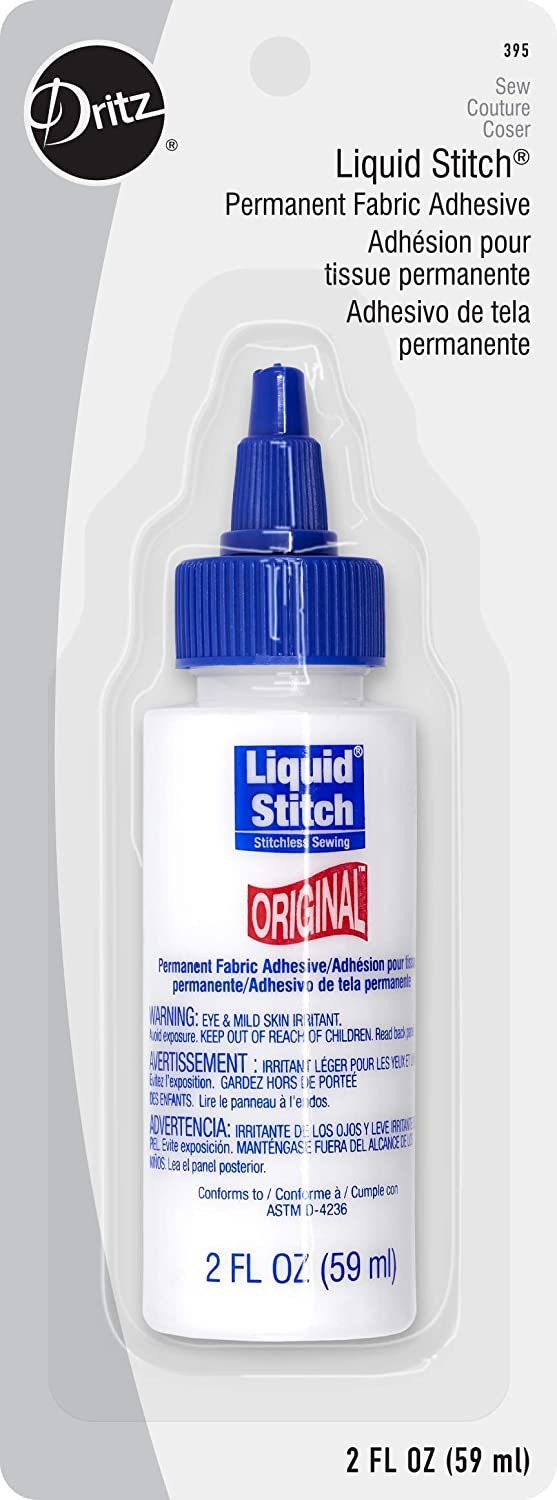 Dritz 395 Liquid Stitch 2 Fl Oz for Hems, Appliqués, Patches, Zippers and  More Permanent Adhesive Machine Washable and Dryable 