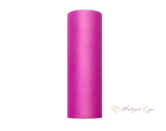 0,22/M) Tüll Stoff Rolle 15 cm x 9M Dark Fuchsia