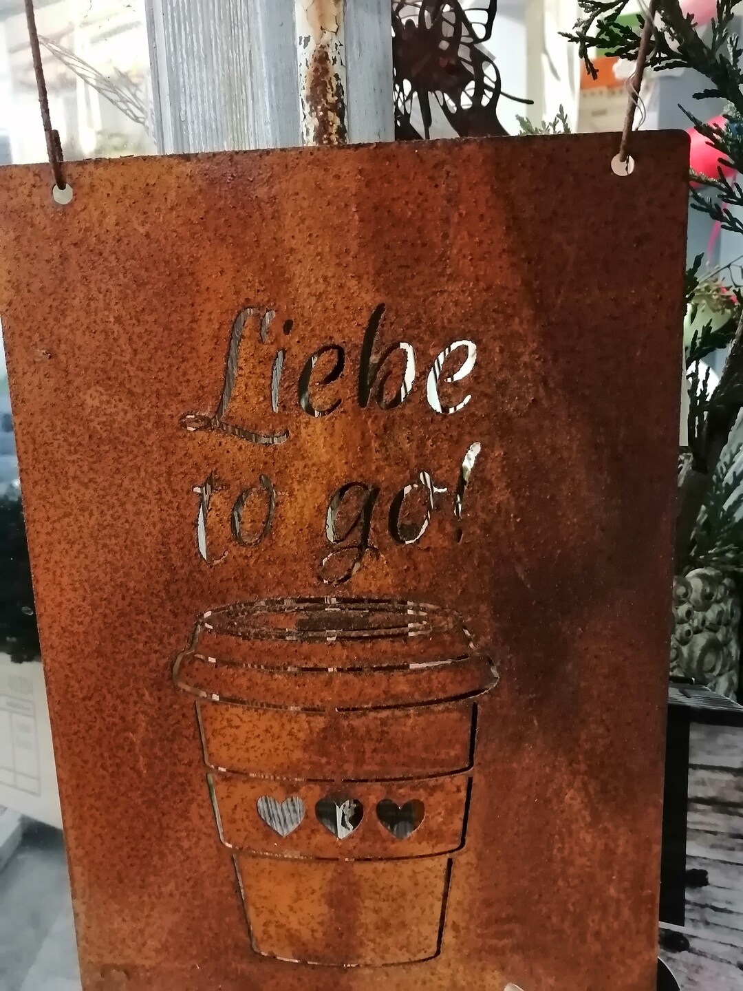 Schild Rostschild Liebe to go Schild mit Spruch Geschenkidee Etsy.de