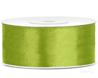 0.11/meter) satin Ribbon floristry Band 25 mm x 25 m Green