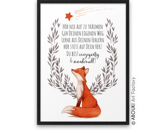 Fuchs Kinder Bild Etsy