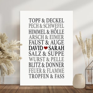 Partnerposter Poster Traumpaar Lustig mit Namen personalisiert Geschenk Partner Mann Ehemann witzige Geschenke Verlobung Hochzeit Jahrestag Valentinstag Freund Freundin Partnerin Ehefrau Geschenkidee Liebesposter Paare Hochzeitsgeschenk Geburtstag