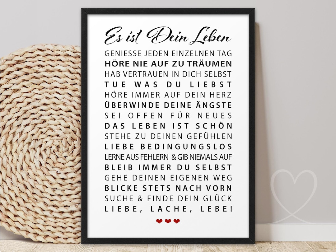 Poster Es ist DEIN LEBEN Kunstdruck Bild Geschenk Konfirmation