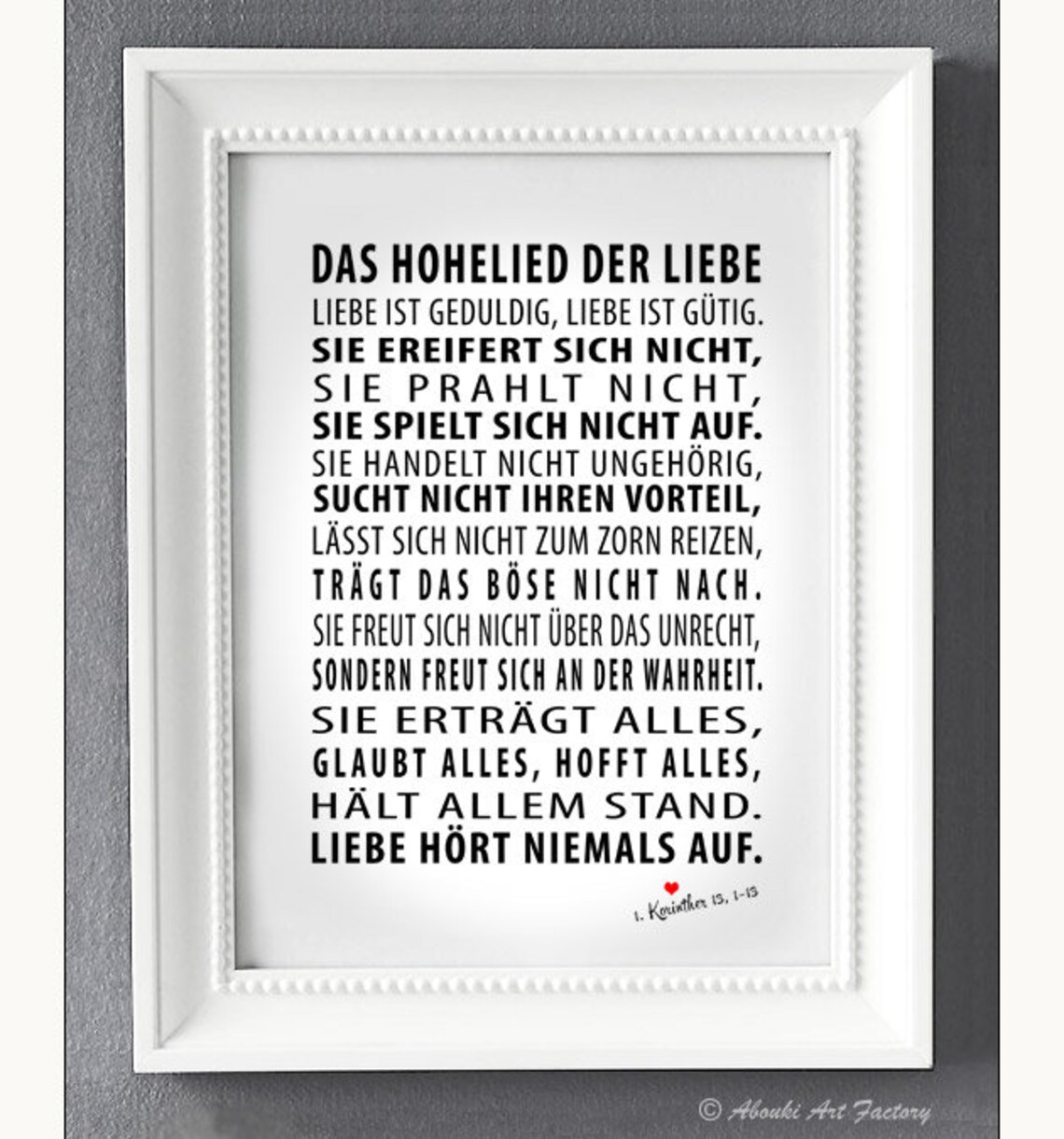 Kunstdruck Poster Bild 'HOHELIED der LIEBE' von Etsy