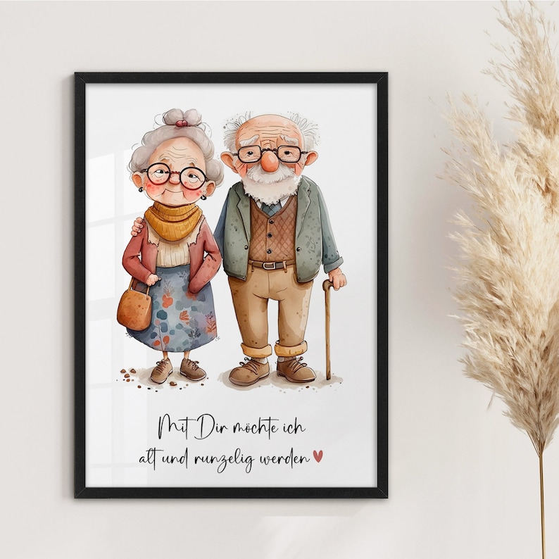 Ich Möchte Mit Dir Alt Werden Poster Mit Dir ALT und RUNZELIG werden ABOUKI Kunstdruck - Etsy.de