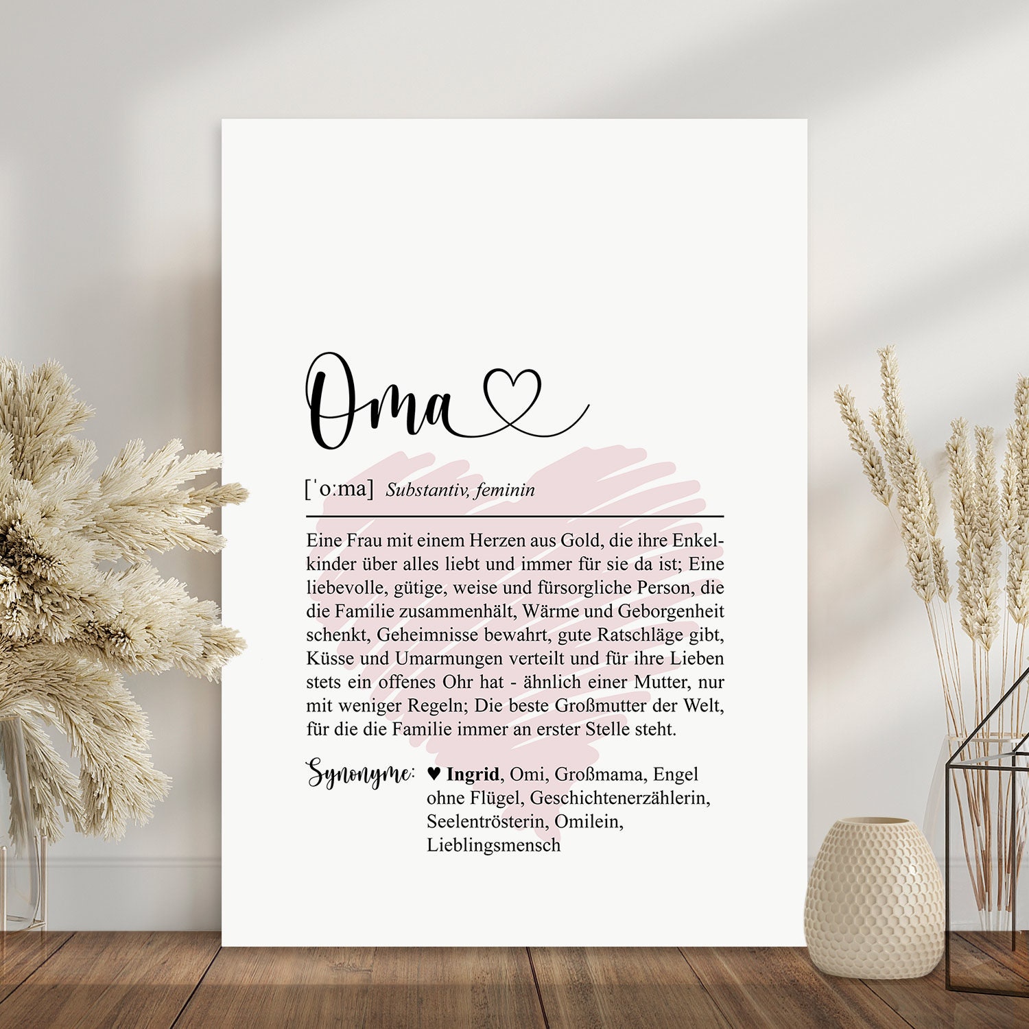 Poster OMA Mit HERZ Definition ABOUKI Kunstdruck Oma Bild Poster OMA Mit HERZ Definition ABOUKI Kunstdruck Oma Bild