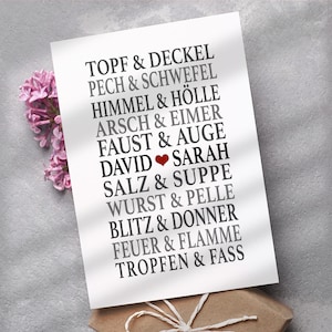 Partnerposter Poster Traumpaar Lustig mit Namen personalisiert Geschenk Partner Mann Ehemann witzige Geschenke Verlobung Hochzeit Jahrestag Valentinstag Freund Freundin Partnerin Ehefrau Geschenkidee Liebesposter Paare Hochzeitsgeschenk Geburtstag