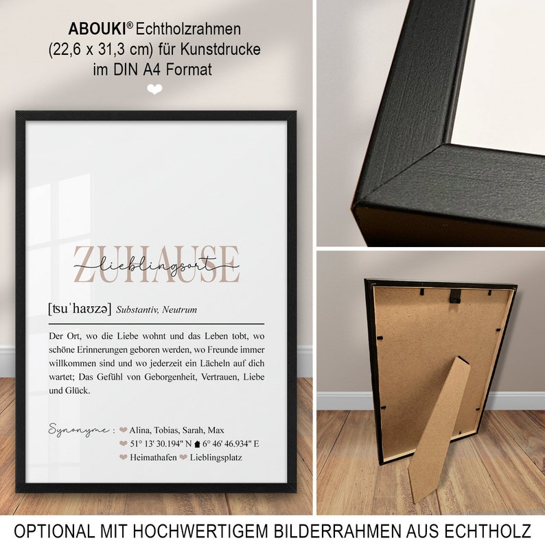 Poster Zuhause Definition Koordinaten Bild mit Namen personalisiert Landkarte Hausbau Geschenk Einzug Hochzeit Einzugsgeschenk Wohnung Haus Einweihung Deko Wanddeko Geschenkidee Einweihungsgeschenk Richtfest Mitbringsel Wohnzimmer Wo alles begann