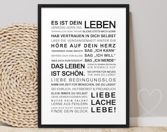 Poster YOUR LIFE Manifesto Art Print Picture Gift Confirmation Communion Confirmation Youth Dedication High School Graduation 18th Birthday Girl Boy Godchild
