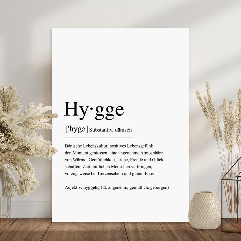 Poster Hygge Definition dänisch Scandi Definitionsposter Schild hyggelig Gemütlichkeit Scandi Dekoration Zuhause Geschenk Einzug Einzugsgeschenk Wohnung Haus Einweihung skandinavische Deko Wanddeko Flur Geschenkidee Einweihungsgeschenk Wohnzimmer