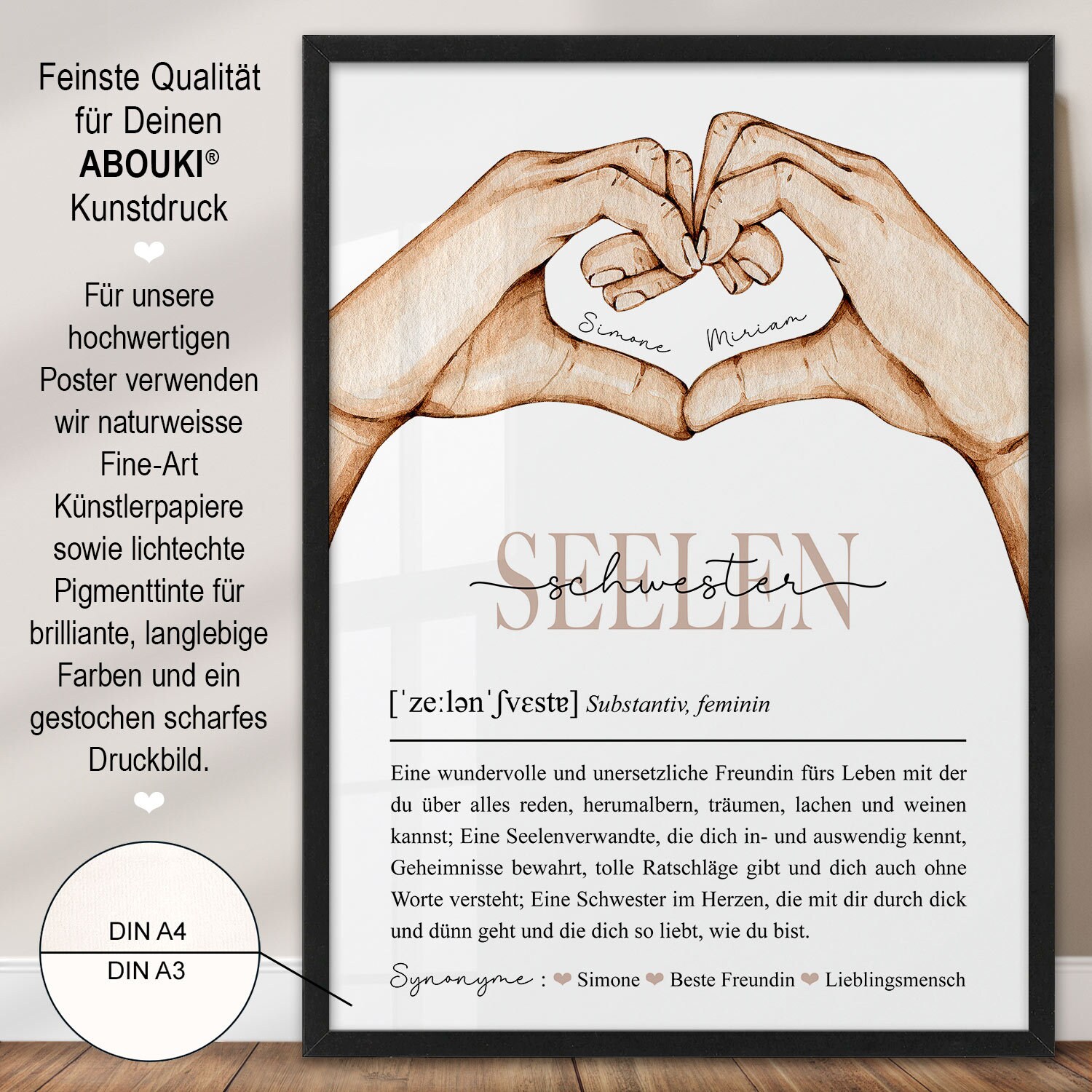 ANOTION „Besties For The Resties“ Glas – 530 Ml Borosilikat-Glastasse Mit Deckel & Strohhalm, Geschenk Für Freundin