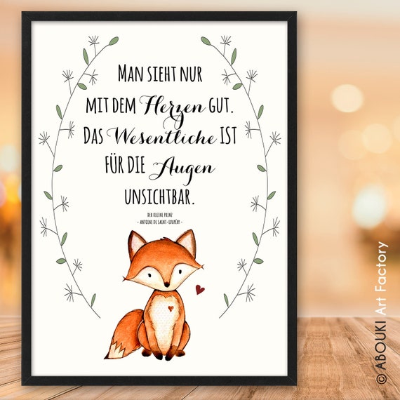 Citation Renard Petit Prince Abouki Dimpression Dart Cadre Etsy