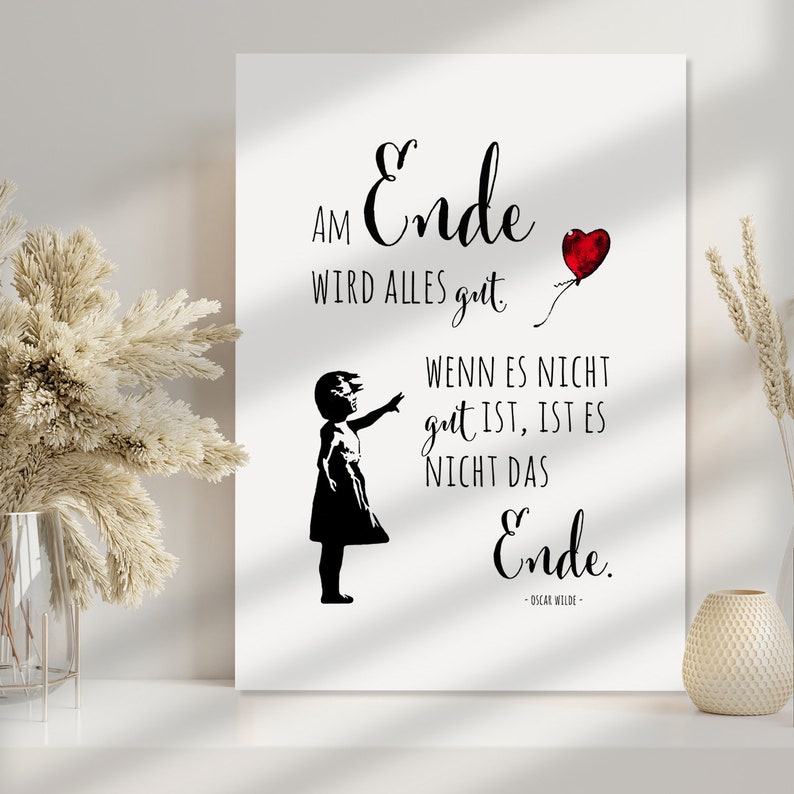 Banksy Am Ende wird alles gut ABOUKI Kunstdruck Poster Bild Etsy.de