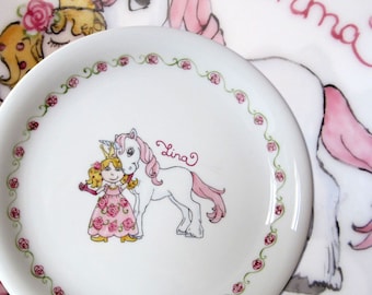 Children's Plate Birth Plate "Princess Girl's Dream"