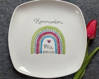 Baptism Plate Birth Communion Confirmation "My Rainbow"