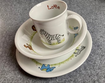 Children's tableware set of 3 "Animal Parade"