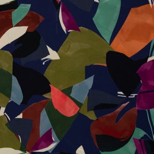 16.90 EUR/meter viscose woven fabric with graphic pattern, Julia, 645598, 100g/m2