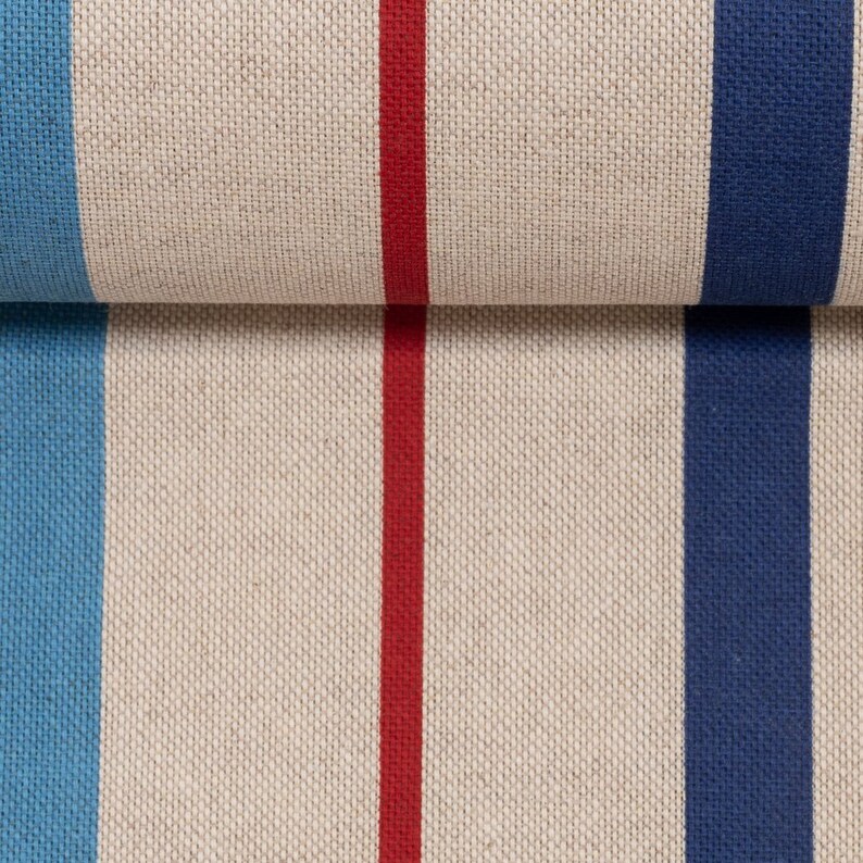 341253 maritime bagsdecorative fabric in linen look with stripes 11.10 EURmeter Emilia 200gsquare meter