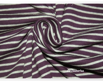 17.60 EUR/meter Campan 442, purple/grey, stretch jersey with stripes