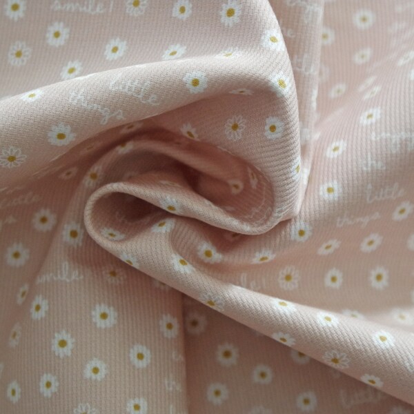 12.90 EUR/meter Piqué with streublümchen, printed pink BW woven fabric, 7003, 254069