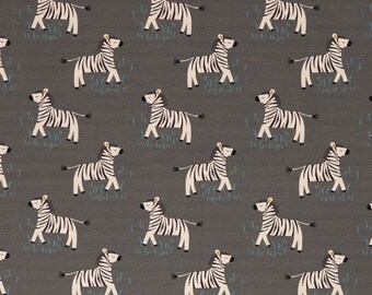 17,50 EUR/m Savana friends, Zebra, grau, Stretchjersey, 227285